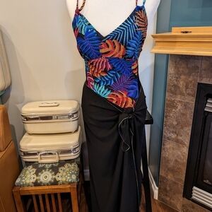 Bathing Suit & sarong Woman's Size 12 & Butterfly  Rainbow edge up cover